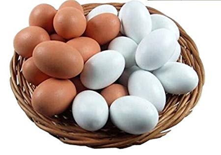 Easter Eggs Wooden Fake Eggs 9 Pieces 2 Colors