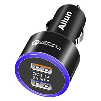 Car Charger, Quick Charge 3.0 Adapter,Dual USB Ports 35W,for Mobile Device,iPhone X 8 8 Plus,7 7 Plus,6 6s,6s Plus,SE 5s,Samsung Galaxy S9/S9 ,S8,S7,S6,S6 Edge,S6 Active,Note 5 4 3,Nexus 7 6,Nokia,HTC,Motorola[Black]