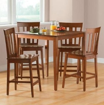 Mainstays 5-piece Counter Height Dining Set Warm Cherry Finish