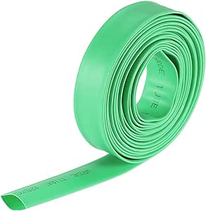 uxcell Heat Shrink Tubing, 3/8"(10mm) Dia 17mm Flat Width 2:1 Ratio Shrinkable Tube Cable Sleeve 10ft - Green