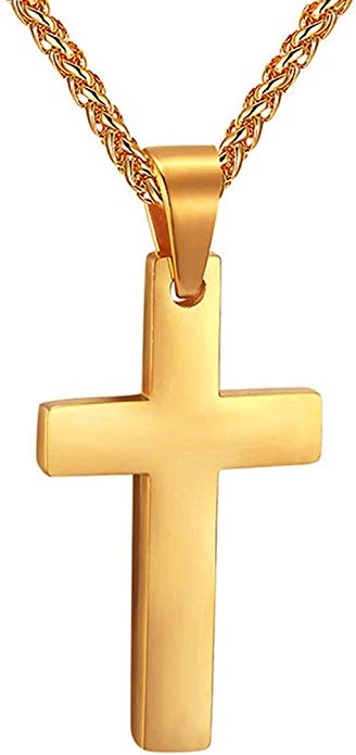 Prosteel Jesus Cross Pendant Mens 316L Stainless Steel Small Cross Necklace Men Women Crucifix Pendant Necklace PSP2525G