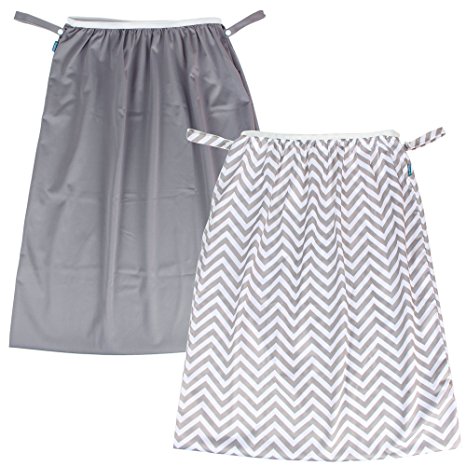 Teamoy (2 Pack) Reusable Pail Liner for Cloth Diaper/Dirty Diapers Wet Bag, Gray Chevron Slate