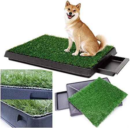 Sailnovo Toilettes pour Chien, pour Petits et Grands Chiens, 63 x 50 cm, avec Gazon-Artificiel Durable, Facile à Nettoyer, Convient pour Balcon/Jardin/Toilette etc