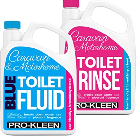 Pro-Kleen Caravan Toilet Chemical Blue 2L and Pink 2L Rinse Fluid Solution Cleaner for Caravan and Motorhomes - Eco-Friendly, Formaldehyde Free - Upto 20 Treatments Each