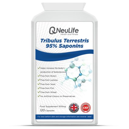 Tribulus Terrestris 95% Saponins - 120 Capsules - by Neulife Health and Fitness