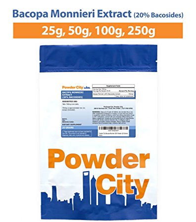 Powder City Bacopa Monnieri 20% Powder (25 Grams)