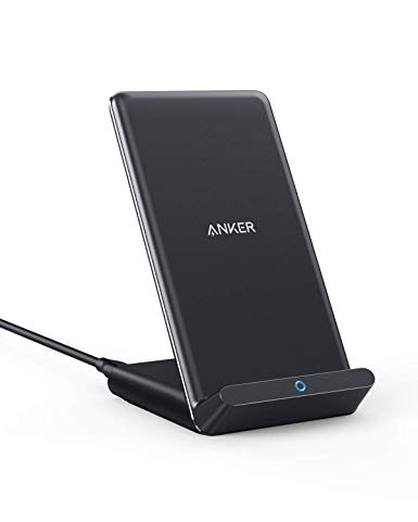 Anker Wireless Charger, 10W Max PowerWave Stand Upgraded, Qi-Certified, 7.5W for iPhone 11, 11 Pro, 11 Pro Max, XR, Xs Max, XS, X, 8, 8 Plus, 10W for Galaxy S10 S9 S8, Note 10 Note 9 (No AC Adapter)