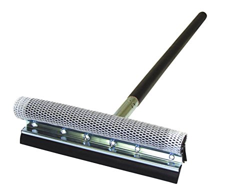 Carrand 9058 Black Deluxe 10" Metal Squeegee with 24" Wood Handle