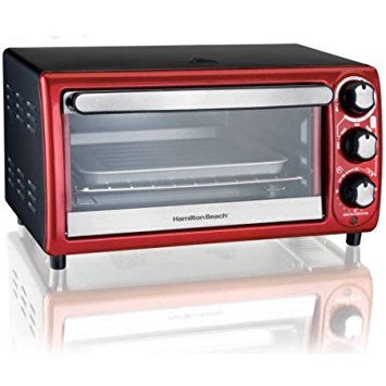 Hamilton Beach 4-Slice Toaster Oven, Red