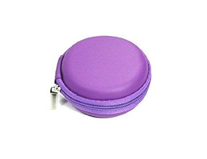Bluecell Purple Color PU Leather Earphone Hard Case/Bag