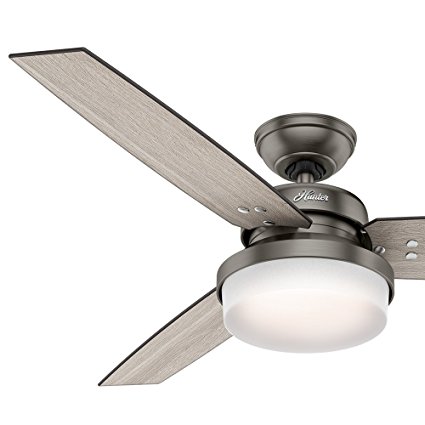 Hunter Fan 52" Brushed Slate Contemporary Ceiling Fan with LED Light Kit and Remote Control (Certified Refurbished)