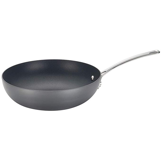 Circulon 83594 Genesis Hard-Anodized Stir Fry Pan, 12-Inch, Black