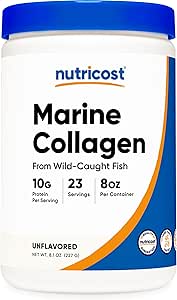 Nutricost Marine Collagen Powder Wild Caught Fish (8 oz) - 23 Servings, 10 G Protein Per Serving, Alaskan Wild-Caught