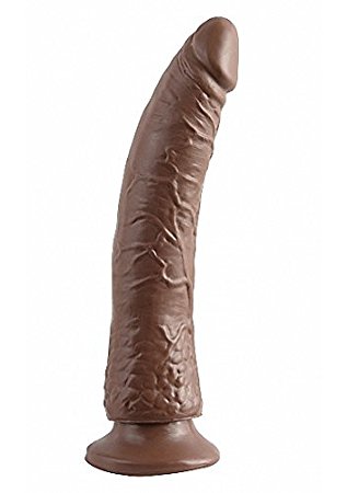 Basix Rubber Works Slim 7-Inch Dong with Suction Cup  Brown