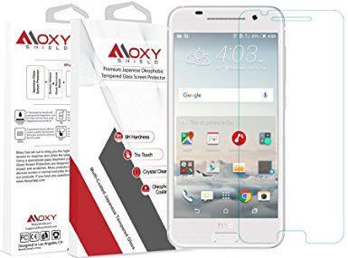 HTC One A9 Moxy® Shield TEMPERED Glass Screen Protector [Lifetime Warranty] Shatterproof 9H   Scratch Resistant   TruTouch Accuracy   Easy Alignment   Grade A Japanese Glass & Clarity