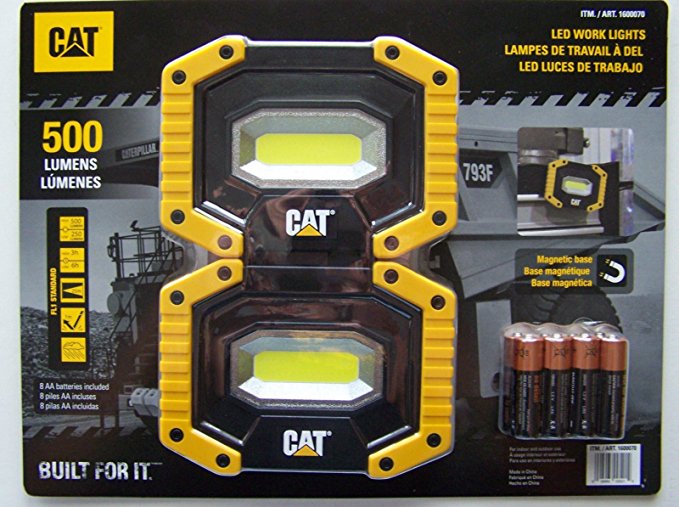 CAT LED Work Lights 500 Lumens, Rugged, Magnetic, Rotating Handle - 2 Pack