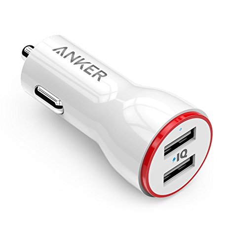 Anker PowerDrive 2 (24W / 4.8A 2-Port USB Car Charger) iPhone Car Charger for iPhone 7 / 6s / 6 / 6 Plus, iPad Air 2 / mini 3, Galaxy S6 / Edge / Plus, Note 5, Bluetooth Headsets, GPS and More