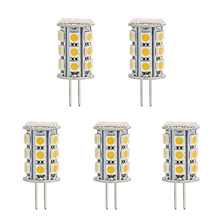 HERO-LED BTG4-24T-CW Back Pin Tower G4 LED Halogen Replacement Bulb, 4.8W, 30-35W Equal, Cool White 6000K, 5-Pack(Not Dimmable)