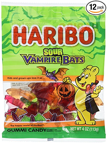 Haribo Sour Vampire Bats, 4 oz. Bag, (Pack of 12)