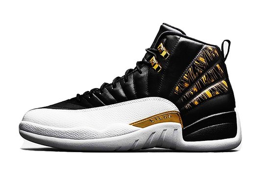 Air 12 Retro Zping ® "Wings"-White/Black Gold Basketball Shoes Leather Sneakers For Mens