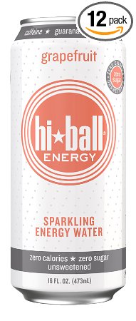 Hiball Energy Sparkling Water Grapefruit 16-Ounce Pack of 12