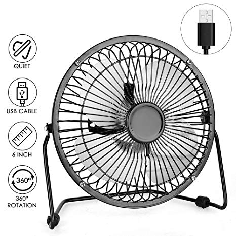 Portable USB Fan - Mini Personal Fan with 1.4m USB Cable, 6 Inch Personal USB Fan, Quiet and Powerful, Perfect Desk Cooling Fan for Home & Office in Hot Summer Days