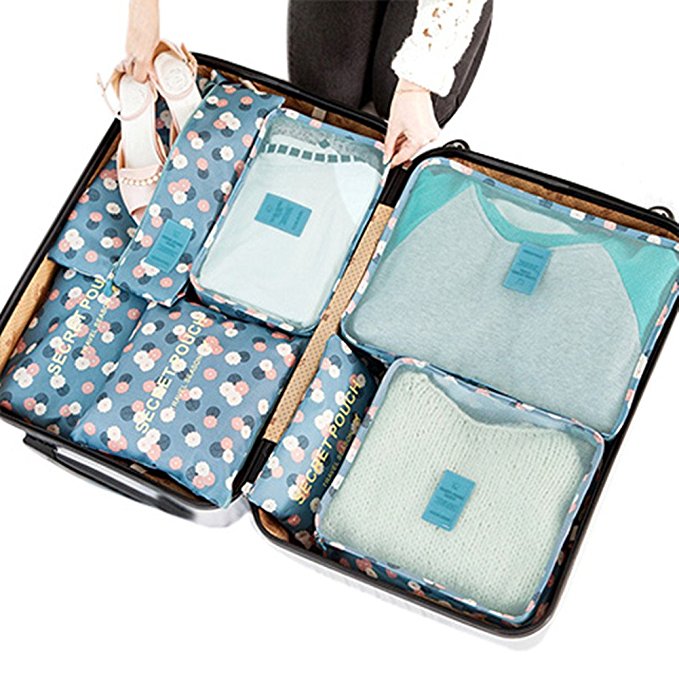 7Pcs Waterproof Travel Storage Bags Clothes Packing Cube Luggage Organizer Pouch