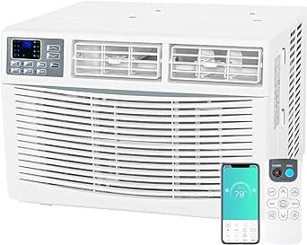 Hykolity 8,000 BTU WiFi Window Air Conditioner, Smart Window AC Unit with Remote, Energy Saving, Easy Install Kit, Cools up to 350 Square Feet