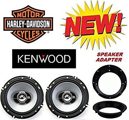 96-2013 Kenwood Harley Touring Speaker Package with Adapter Rings