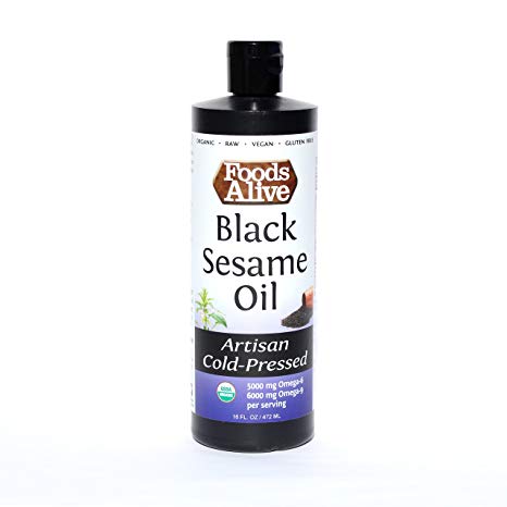 Black Sesame Seed Oil, Artisan Cold-Pressed, Organic, 16oz
