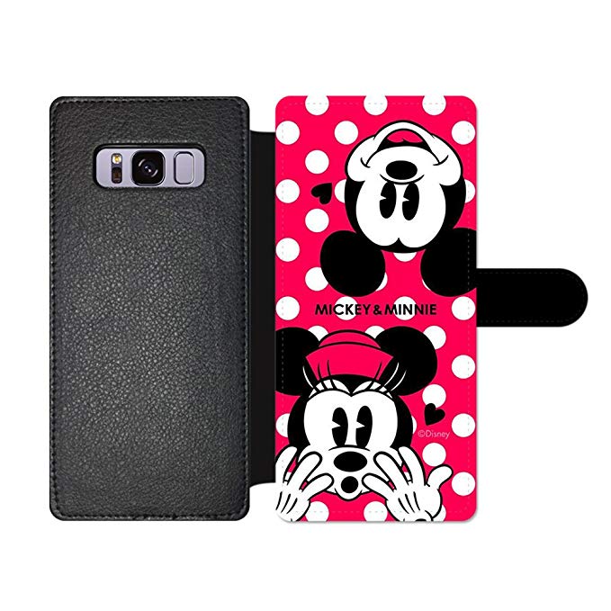 GSPSTORE Samsung Galaxy S8 Wallet Case,Disney Mickey Mouse and Minnie Cute Cartoon Pattern Flip Pu Wallet Case with Card Pockets for Samsung Galaxy S8#01