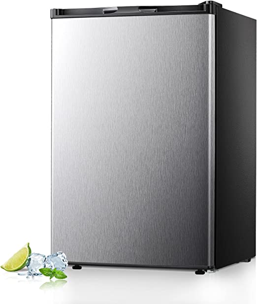 R.W.FLAME Mini Freezer Countertop, Energy Saving 3.0 Cu.Ft Compact Upright Freezer, with Reversible Door Small Freezer (Silver)