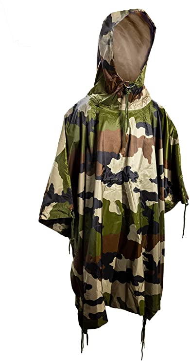 Mil-Tec Ripstop Wet Weather Poncho, Multi-Use Bivouac Sack, Emergency Shelter Tent