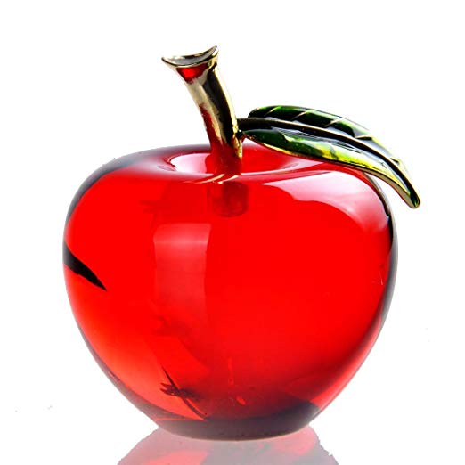 Waltz&F Crystal Apple Paperweight Craft Decoration (red)