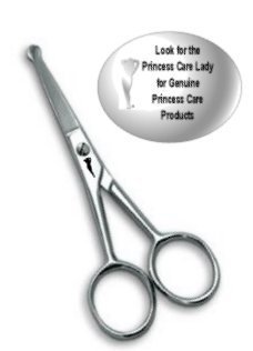 Princess Care Straight Tip Nose and Ears Hair Eyebrow Safety Scissors - 420 Stainless Steel