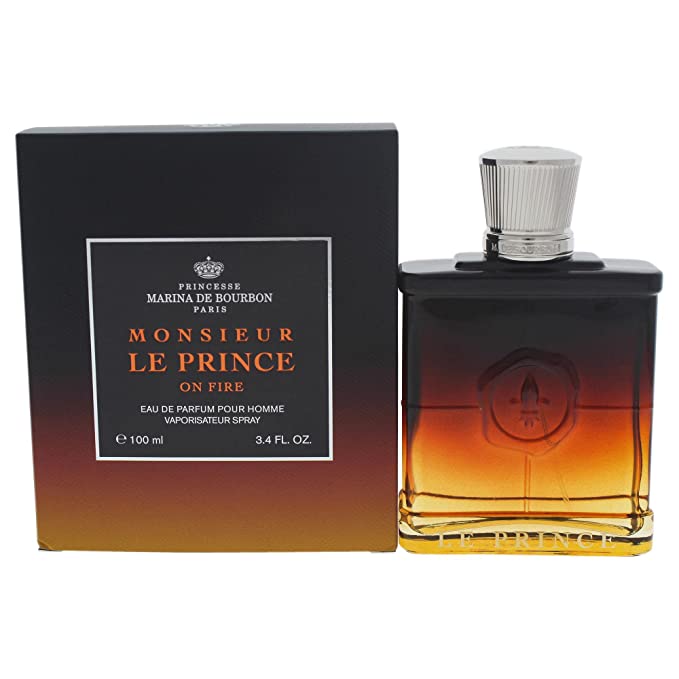 Princesse Marina De Bourbon - Monsieur Le Prince On Fire For Men - Oriental Spicy Accord - Top Notes Of Pepper And Bergamot - For Men Who Love Warm Spicy Scent - Masculine Scent - Edp Spray - 3.4 Oz