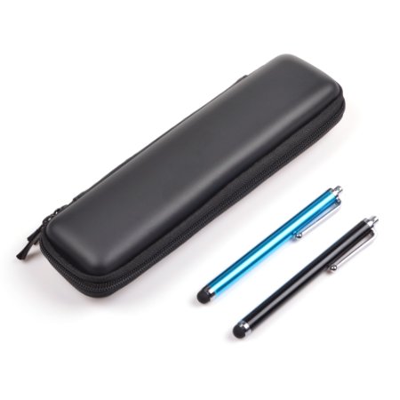 Case Star  Black and Aqua Blue Color Capacitive Stylusstyli Touch Screen Cellphone Tablet Pen with Black Color Hard Shell Protective Pencils Case Graphics Tablet Stylus Digital Touch Pen Ballpoint Pen EVA Carrying CaseBagPouchHolder