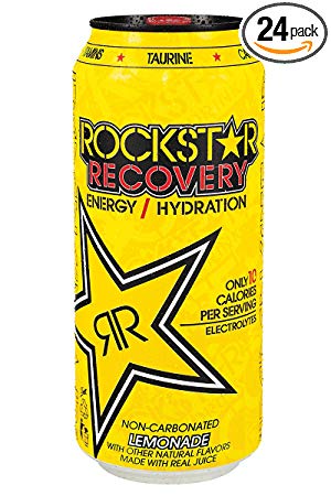 Rockstar Energy Drink, Recovery Lemonade, 16 Ounce (Pack of 24)