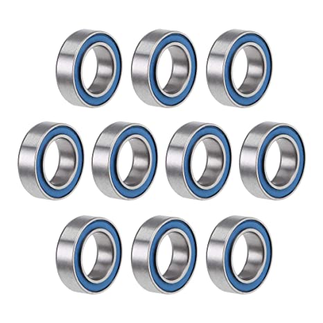 uxcell MR106-2RS Deep Groove Ball Bearings 6mm Inner Dia 10mm OD 3mm Bore Double Sealed Chrome Steel Blue Seal Z2 10pcs