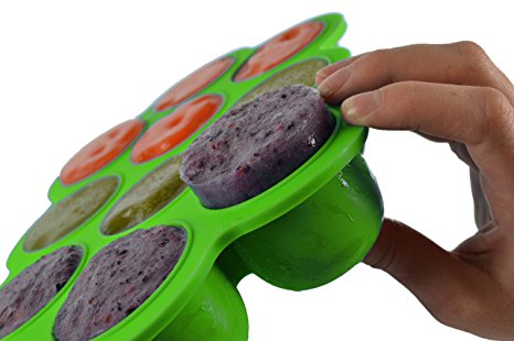 Baby Food Storage Containers - Made with safe, non-toxic Platinum Pure Silicone. Multipurpose Freezer Tray to Freeze Baby Food, Herbs, Ice Cubes – BPA Free 100% Silicone - No Plastic (Green)