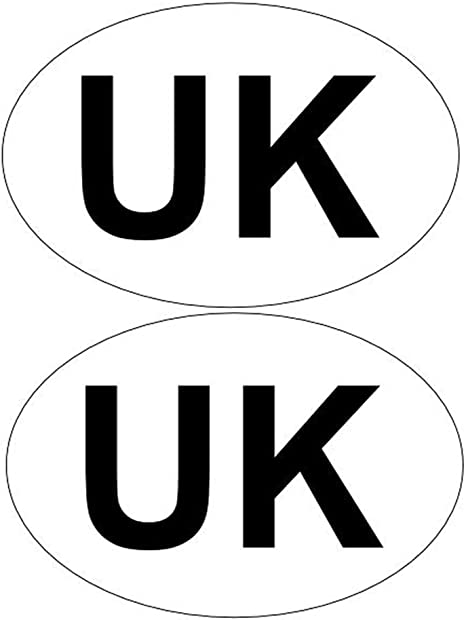 Haobase 2PCS UK Oval Sticker for Cars, Vans, Trucks - Self Adhesive Vinyl UK Sticker (16.5 x 11cm)