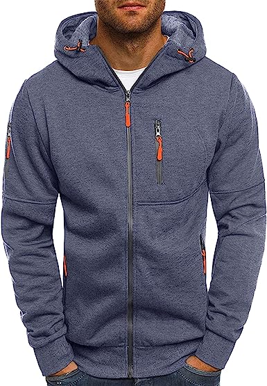 VANVENE Mens Zipped Hoodie Fleece Pullover Hooded Sweatshirt Jackets (16 Colours)