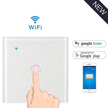 leegoal Wifi Smart Light Switch, Touch Wireless Intelligence Wall Switches with Voice APP Remote Control, Timing Function,Overload Protection,Compatible with Alexa and Google Home