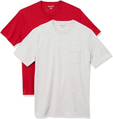 Amazon Essentials Men's 2-Pack Slim-fit Crew Pocket T-Shirt