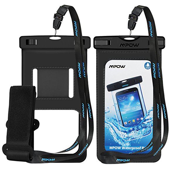 Mpow [upgraded] Waterproof Case with Armband, IPX8 Universal Cell Phone Dry Bag Wateproof, Dustproof, Snowproof Pouch Bag for iPhone 8/8Plus/7/7Plus/6S/6/6Plus, Samsung Galaxy S8/S7, HTC, Google Pixel