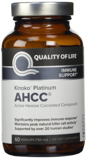 Kinoko Platinum 750 mg AHCC Quality of Life Labs 60 VCaps