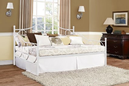 DHP Victoria Full Size Metal Daybed, White