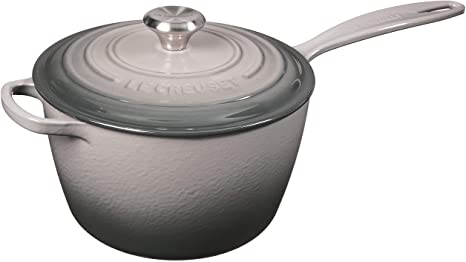 Le Creuset LS2518-207FSS Enameled Cast Iron Signature 3.25QT. Saucepan-Oyster, 3.25 Quart