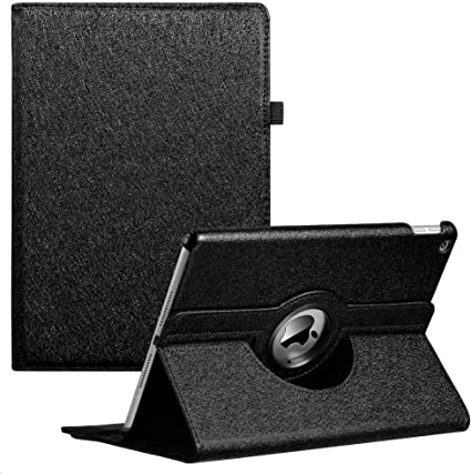 iPad 10.2 Case iPad 9th Generation 2021/ iPad 8th Generation 2020/ iPad 7th Generation 2019, 360 Degree Rotating Stand Case Protective Cover with Auto Sleep/Wake Function(Black)