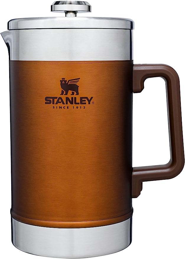 Stanley French Press 48oz with Double Vacuum Insulation, Stainless Steel Wide Mouth Coffee Press, Large Capacity, Ergonomic Handle, Dishwasher Safe